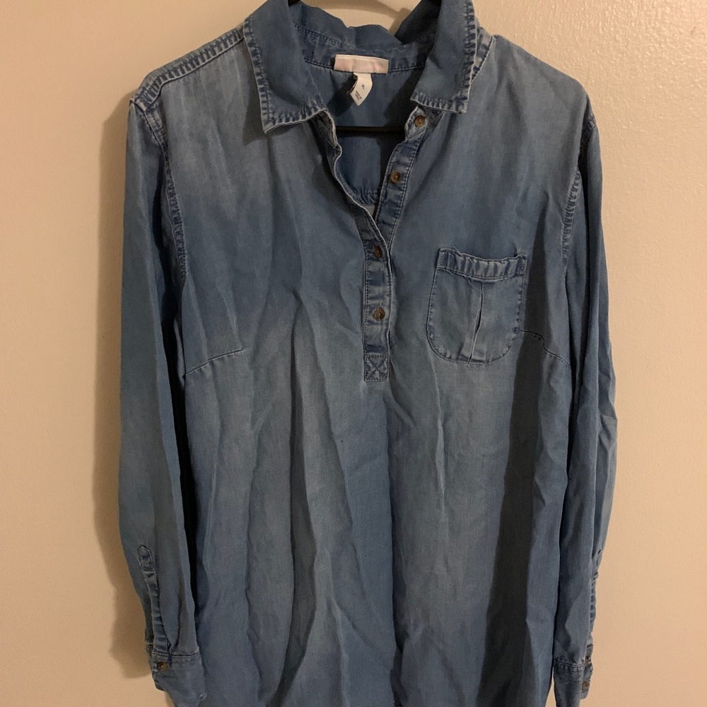 Maternity denim shirt